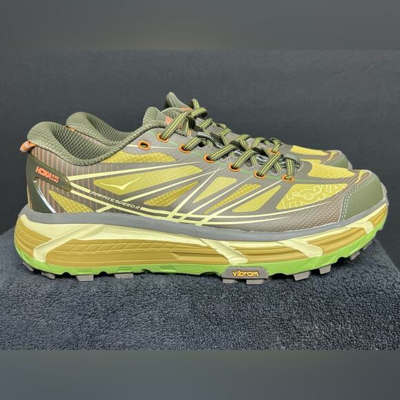 Hoka One One Mafate Speed 2 Dark Olive Shoes Men’s Sz 11 Tried On - Picture 2 of 9